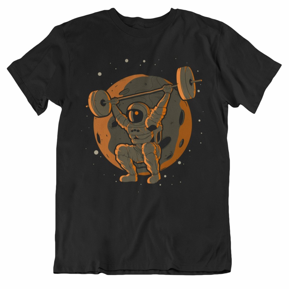 Men’s Weightlifting Shirt – Weightlifting Astronaut Outer Space Spaceman T-Shirt