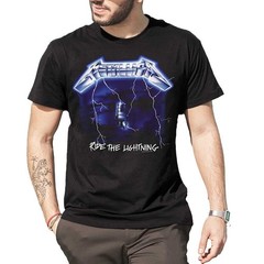 Official Metallica T-Shirt Jersey Original Black Ride the Lightning T-Shirt
