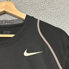 Nike Pro Fitted Long Sleeve Shirt Men Large Black Stretch Performance