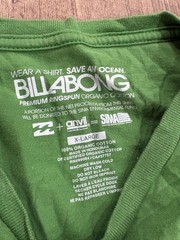 Billabong Green XL Short Sleeve Logo Tee with White Graphic