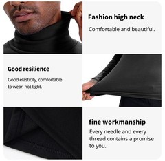 Mens High-Neck Mock Turtleneck Solid Undershirt Long Sleeve Pullover Basic Layer