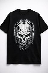 Men’s Ghost Skull Gamer T-Shirt Workout Regular Fit Cotton Tee Summer Streetwear