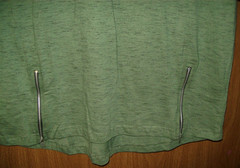 New Men’s Straight Faded Zipper Accents T-Shirt, Large, Olive Green