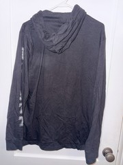 American Eagle Mens L Super Soft Standard Fit Black Hooded Long Sleeve T Shirt