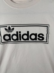 Adidas Originals Shirt Mens Medium White Trefoil Box Logo Graphic Sports Tee