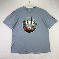Hike Because People Suck T Shirt Mens 2XL Blue Bandon OR Cotton Blend Duck Co