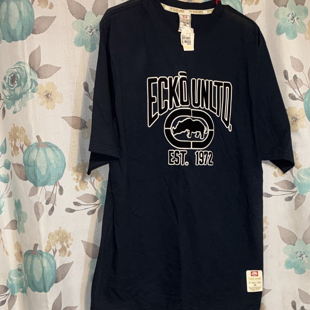 Ecko Unltd. The Classic T-Shirt Men’s M Black Logo Graphic Crew Neck Cotton(421)