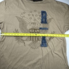 Red Ape Mens Graphic T-Shirt XL Tan Cotton Blend Streetwear Eagle Crest Tee