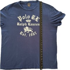 Polo Ralph Lauren Custom Slim Fit T-Shirt Size XXL Blue Old English Script Crest