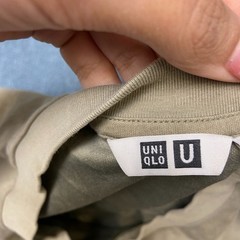 Uniqlo AIRism Oversized T Shirt Mens XL Sage Green Cotton Short Sleeve Pullover