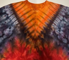 Handmade Ice Tie Dye Adult T-Shirt Size XL Multicolor George Long Length Tee NEW