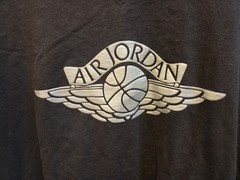 Air Jordan Gray Wings Puff Applique Logo Nike Tee XL