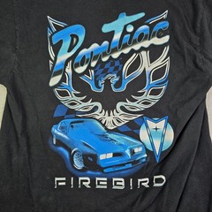 GM Pontiac Firebird T-Shirt Mens Medium Black Blue Graphic Car Show Tee Retro