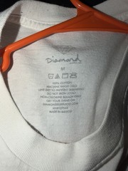 Diamond Supply Co. Men’s M Regular White Crew Neck Short Sleeve Cotton Logo Tee