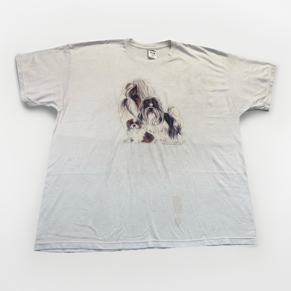 Vintage Shih Tzu Shirt Mens 2XL 90s Dog Puppy Animal Wild Side Distressed