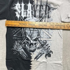 Slayer Skull Split Small Tee Tie Dye Thrash Metal Band Black White Shirt Rock T