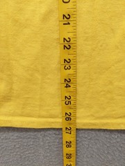 Jerzees Dri Power Men Shirt M Yellow Graphic Tee Long Sleeve Crew Neck Regular