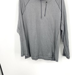 LL Bean Men Size Large TALL LT Shirt 1/4 Zip Pullover Top Gray Base Layer