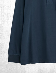 Men’s Seasalt T-shirt Cotton Collared Button Up Rugby Top Cotton Pockets Navy