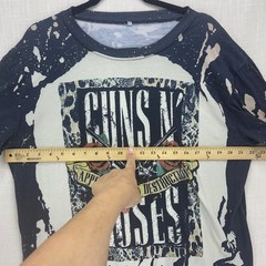 Guns N Roses Black Bleach Wash Graphic Tee Size L Appetite for Destruction Band