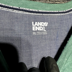 Lands’ End T Shirt Men’s 2XL Green Stretch Soft Short Sleeve
