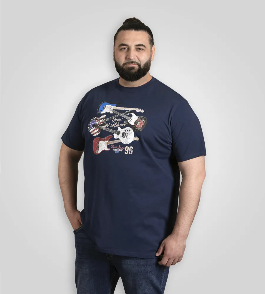 D555 Tall Mens Guitar Printed T-Shirt Longer Length LT 1XLT 2XLT 3XLT 601803