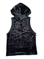 WIDOW by LIP SERVICE UNISEX GOTHIC PUNK ROCKER CRUSHED VELVET SHIRT HOODIE