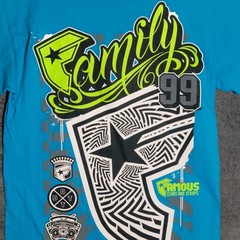 Y2K Famous Stars and Straps Shirt Mens Medium Blue Green Family Logo 99