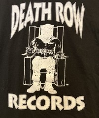 Death Row Records Black T-Shirt Crew Neck Graphic Size XXL Rap Gangsta EUC