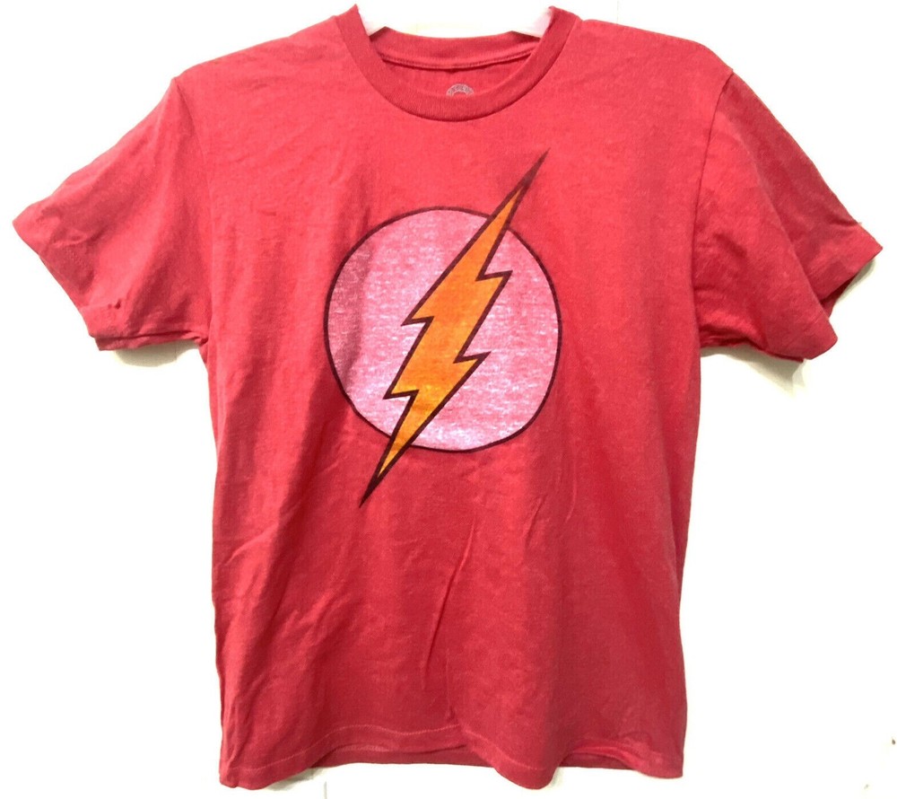 Official DC Comics The Flash T Shirt Distressed Logo Red – Size Small