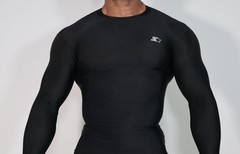 LONG SLEEVE BLACK COMPRESSION SHIRT MEN’S SIZE M