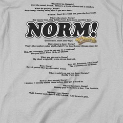 Cheers Normisms Licensed Adult Unisex T-Shirt Regular Fit Tee SM-3X
