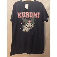 Men’s Sanrio Graphic Pink Cartoon Kuromi Navy Blue Kawaii T Shirt Size Med 5989
