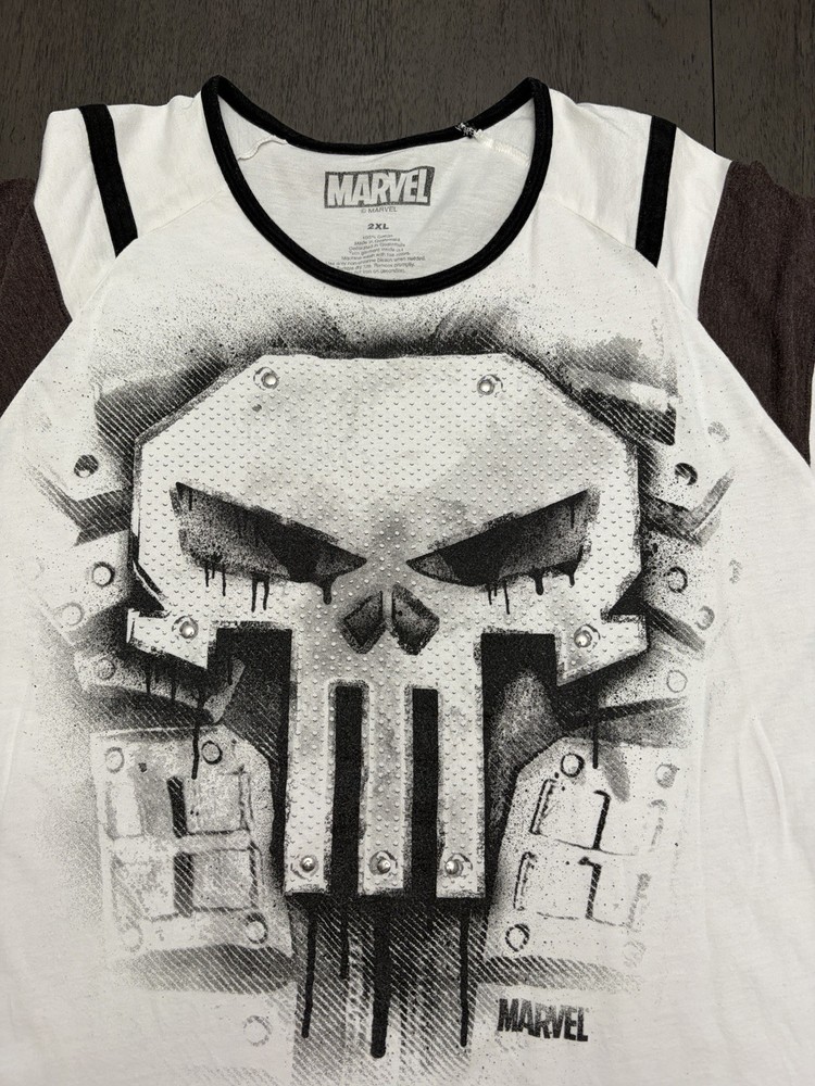 Marvel Punisher Men’s T-Shirt 2XL White
