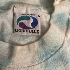 Vintage Liquid Blue Coral Reef Aquatic Paradise Tie Dye T Shirt Single Stitch L