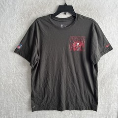 Nike NFL Tampa Bau Buccaneers Mens T Shirt Gray Graphic Football L Cotton Crew