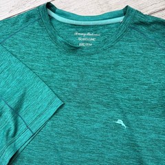 Tommy Bahama IslandZone Shirt 2XL Teal Performance T-Shirt Lightweight Stretch
