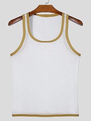 Men’s Contrast Trim Wide Strap Tank