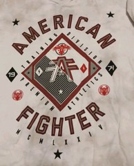 American Fighter XL Graphic V-neck Shirt White With Crystal Wash Men’s