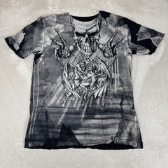 VTG Y2K Affliction Puppet Master God Vs Devil Demon Shirt Mens XL Black Preowned
