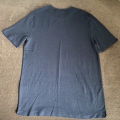 Kenneth Cole Men’s Small S Slim-Fit Textured T-Shirt Navy Blue 4 Way Stretch