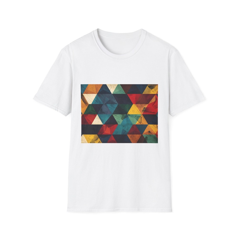 Geometric Retro Triangle Pattern T-Shirt | Abstract Colorful Design