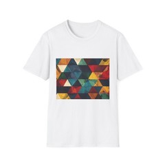 Geometric Retro Triangle Pattern T-Shirt | Abstract Colorful Design