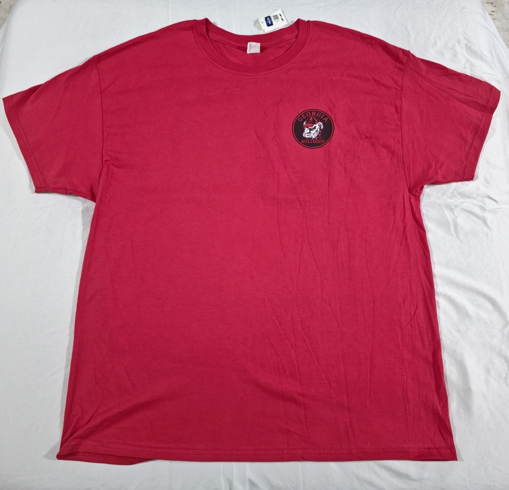 Georgia Bulldogs Men Shirt XL Red Short Sleeve Crew Neck Solid Hanes New