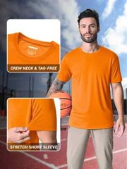 Mens UPF50+ UV Shirts Short Sleeve Gym Quick Dry Shirts Sport Crew Neck Sz M NWT
