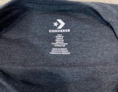 CONVERSE T Shirt, Men’s Size S, Short Sleeve Dark, Charcoal Gray w/ Red Logo