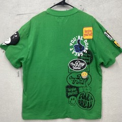 First Row Shirt Mens Green Lg spring break Double sided Streetwear Y2K Varsity