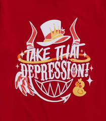 HAZBIN HOTEL – TAKE THAT DEPRESSION SHIRT – HOT TOPIC – LARGE – BRAND NEW