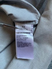 AllSaints Men’s Shirt XSmall (US XS(S) / EU 44) – Gray, Cotton, Short Sleeve