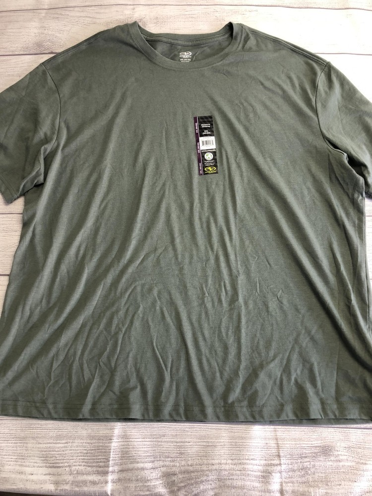 Athletic Works Shirt Mens 2XL Green Tri-Blend Moisture Wicking Tagless Tee